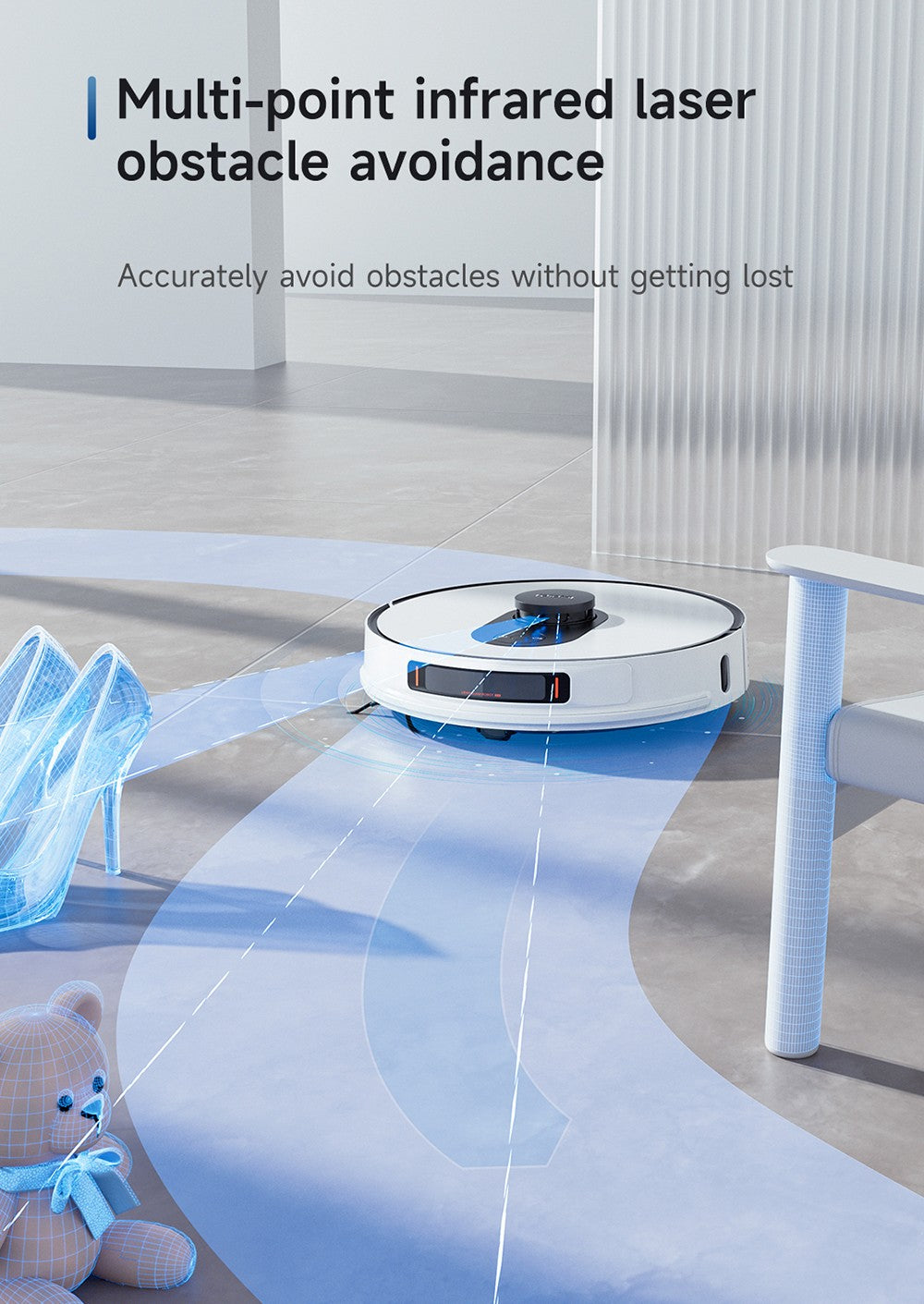 Robot aspirador ROIDMI EVE MAX con estación de autovaciado, succión máxima de 5000 Pa, función de fregado, bolsa de polvo de 3 L, autonomía máxima de 250 minutos, navegación LiDAR, mapeo de múltiples plantas, control por aplicación y voz.