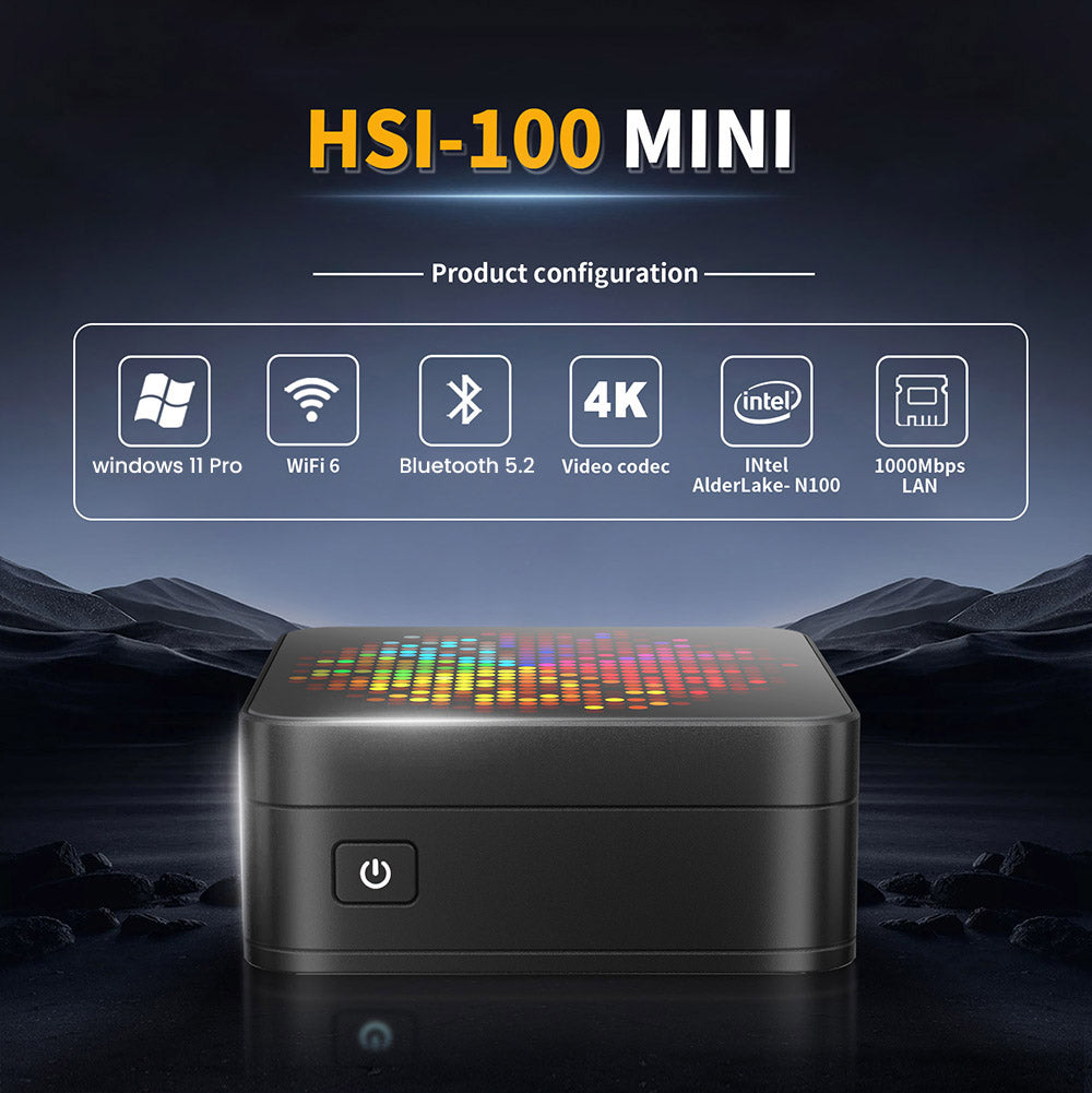 RUPA HSI-N100 Mini PC, Intel N100 4 Cores Max 3.4GHz, 12GB RAM 512GB SSD, 3*HDMI 4K 60Hz Triple Screen Display, WiFi 6 Bluetooth 5.2, 3*USB 3.0 2*RJ45 1* 3.5mm Audio