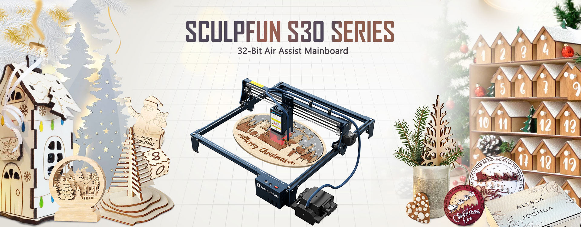 Grabador y cortador láser SCULPFUN S30 Pro de 10 W, asistencia de aire automática, enfoque láser de 0,06 x 0,08 mm, placa base de 32 bits, lente reemplazable, 410 x 400 mm, ampliable a 935 x 905 mm.