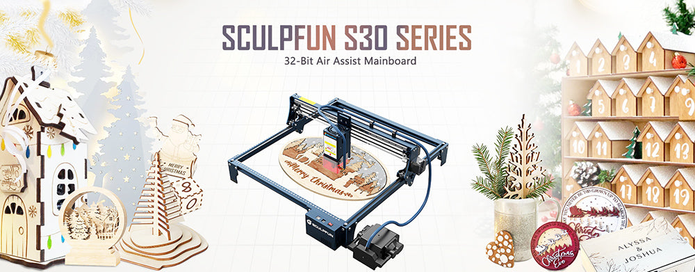 Grabador y cortador láser SCULPFUN S30 Pro Max de 20 W, asistencia de aire automática, enfoque láser de 0,08 x 0,1 mm, placa base de 32 bits, lente reemplazable, 410 x 400 mm, ampliable a 935 x 905 mm.
