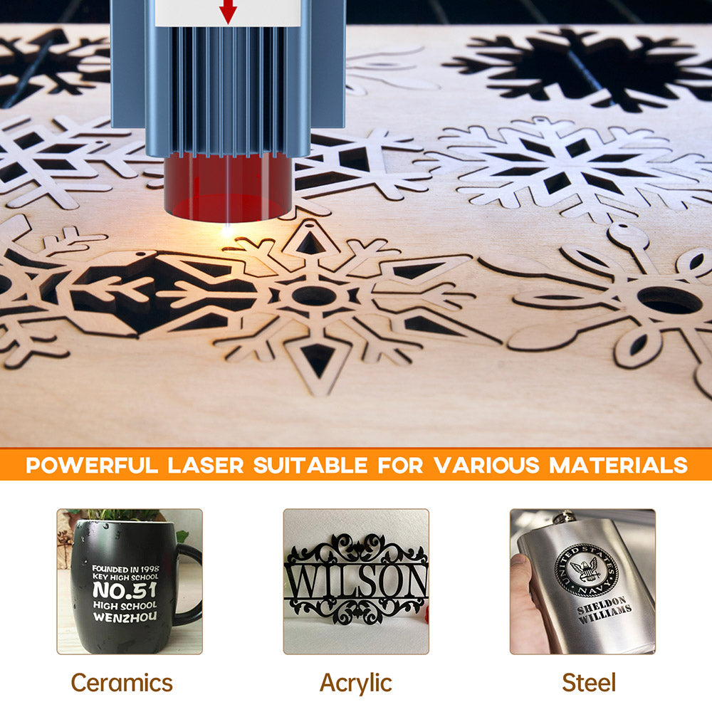 Grabador láser Sculpfun S9, máquina de grabado láser CNC totalmente metálica, 5,5 W, alta precisión, área de grabado 410 x 420 mm.