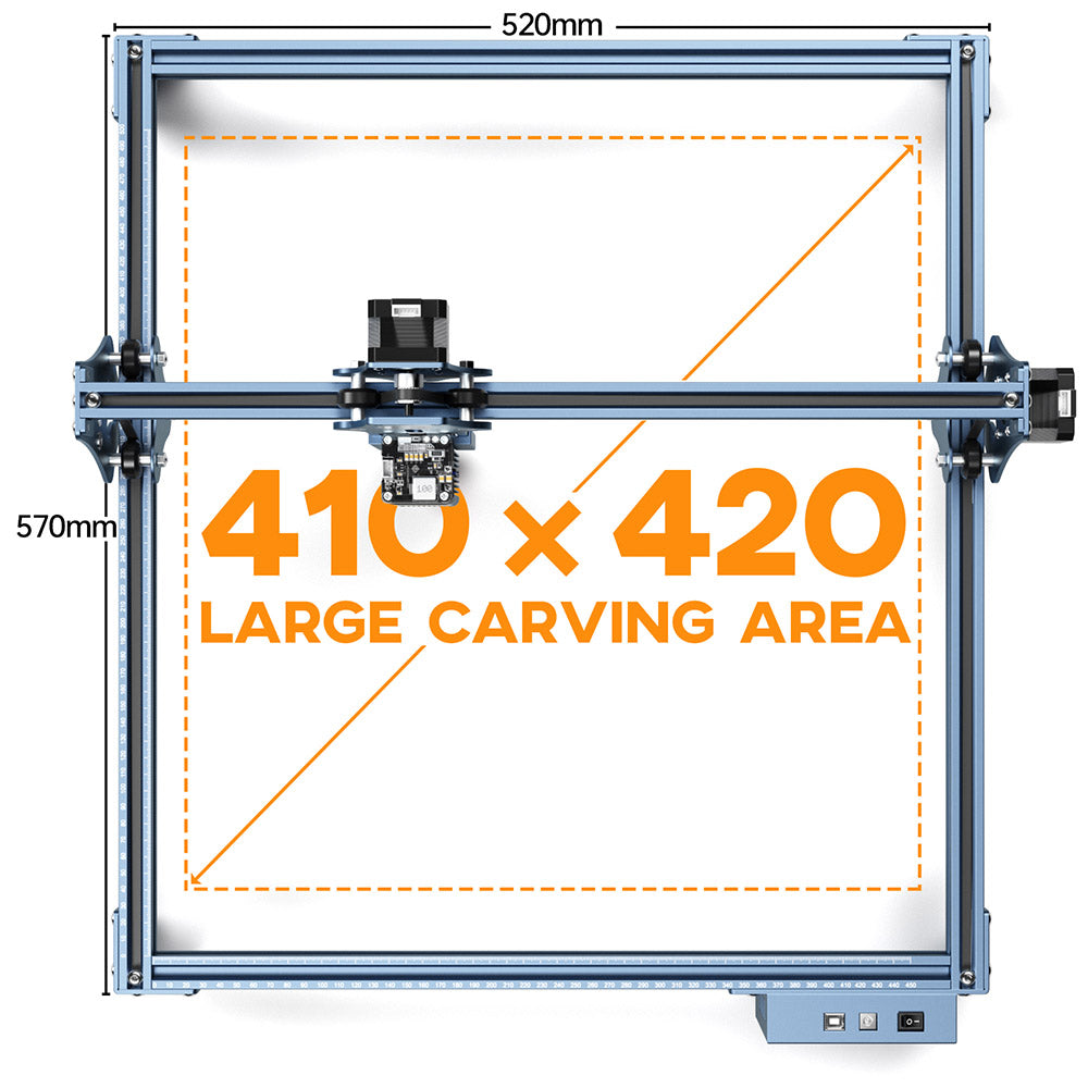 Grabador láser Sculpfun S9, máquina de grabado láser CNC totalmente metálica, 5,5 W, alta precisión, área de grabado 410 x 420 mm.