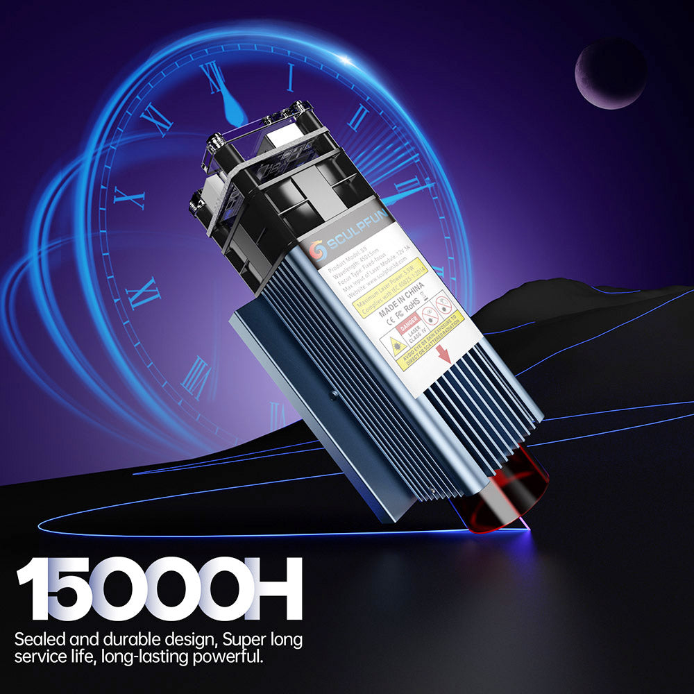 Grabador láser Sculpfun S9, máquina de grabado láser CNC totalmente metálica, 5,5 W, alta precisión, área de grabado 410 x 420 mm.