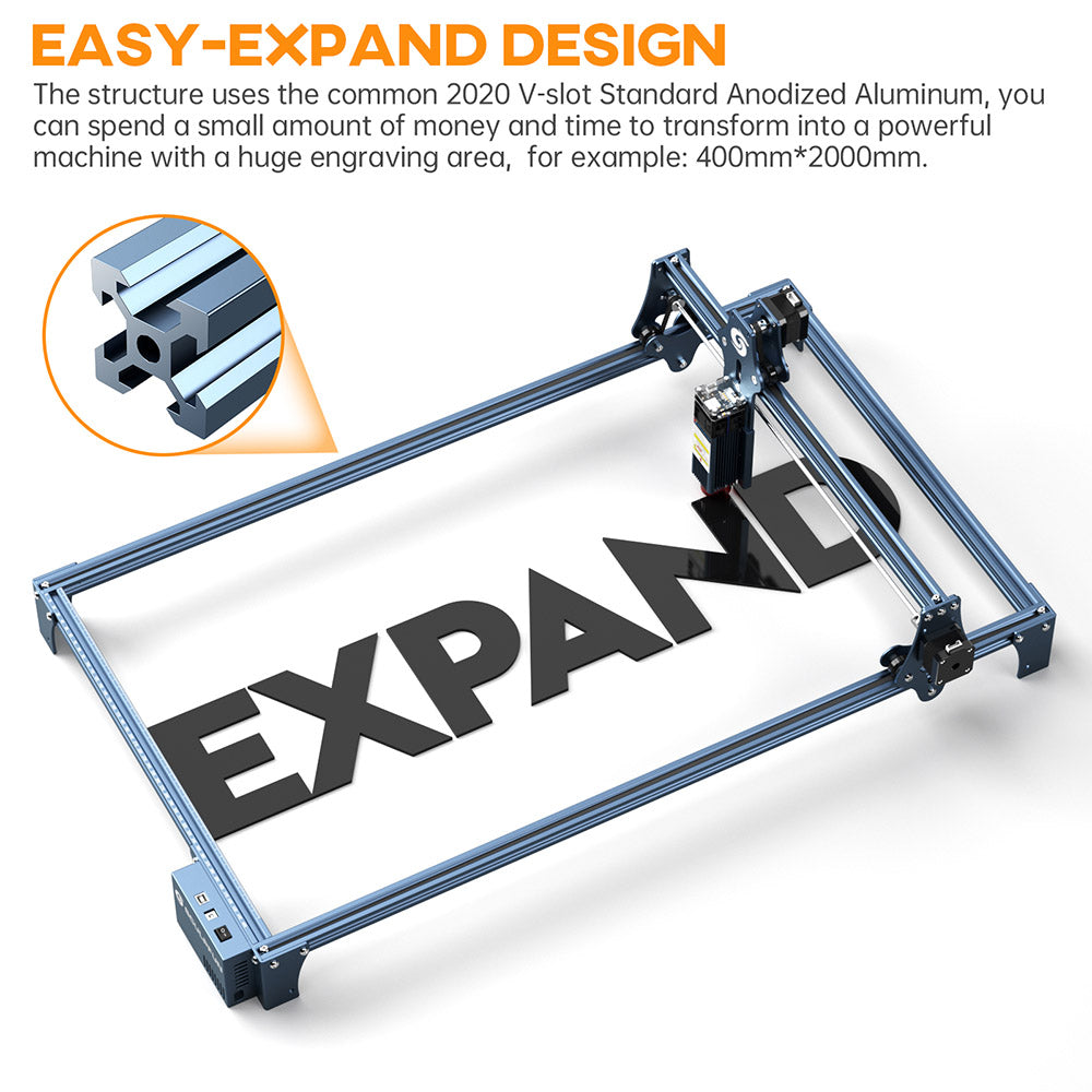 Grabador láser Sculpfun S9, máquina de grabado láser CNC totalmente metálica, 5,5 W, alta precisión, área de grabado 410 x 420 mm.