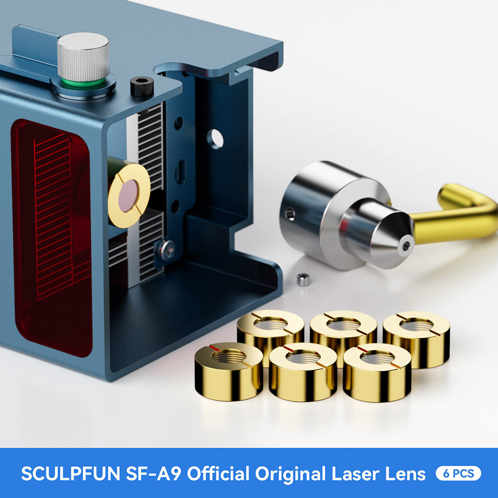6 Lentes Originales Láser SCULPFUN SF-A9 de 40W