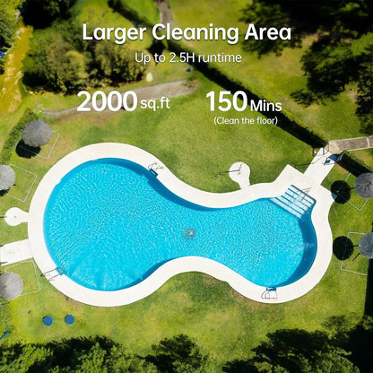 Seauto Crab Cordless Robotic Pool Cleaner(2025 Upgraded), Up to 2.5H Runtime, 3.5L Large Filter Basket, Wall Climbing, Waterline Cleaning, 2.5H Fast Charging, Suitable for 2000sq.ft Area - Orange