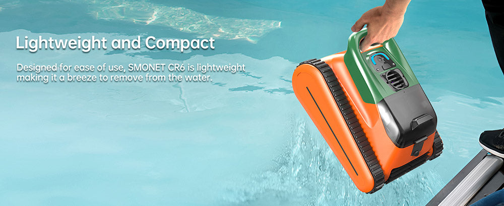 Seauto Crab Robot Limpiafondos Inalámbrico para Piscinas, Hasta 2.5 Horas de Autonomía, Gran Cesta de Filtro de 3.5L, Limpia Paredes, Limpieza de la Línea de Flotación, Carga Rápida de 2.5 Horas, Apto para Áreas de 2000 pies cuadrados - Naranja