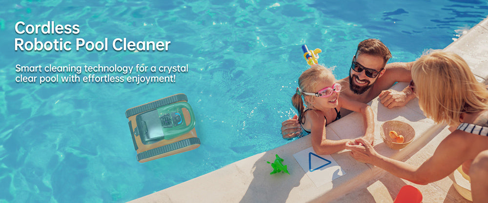 Seauto Crab Robot Limpiafondos Inalámbrico para Piscinas, Hasta 2.5 Horas de Autonomía, Gran Cesta de Filtro de 3.5L, Limpia Paredes, Limpieza de la Línea de Flotación, Carga Rápida de 2.5 Horas, Apto para Áreas de 2000 pies cuadrados - Naranja