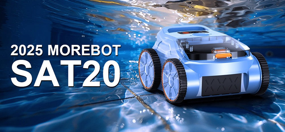 SEAUTO SAT 20 Limpiafondos robótico inalámbrico para piscinas, limpieza de cobertura total, súper succión de 18.000, caudal de agua de 4800 GPH, 3 modos de limpieza, autoaparcamiento, navegación inteligente para piscinas enterradas, azul.