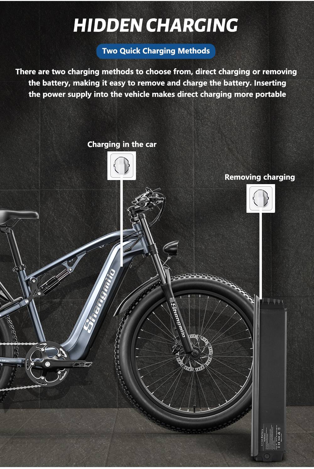 Shengmilo MX05 26 Zoll Fatbike-Mountainbike E-Bike, 500W Bafang Motor, 42 km/h Höchstgeschwindigkeit, 48V 15Ah LG Akku, 60 km Reichweite, Doppel-Öl-Scheibenbremsen