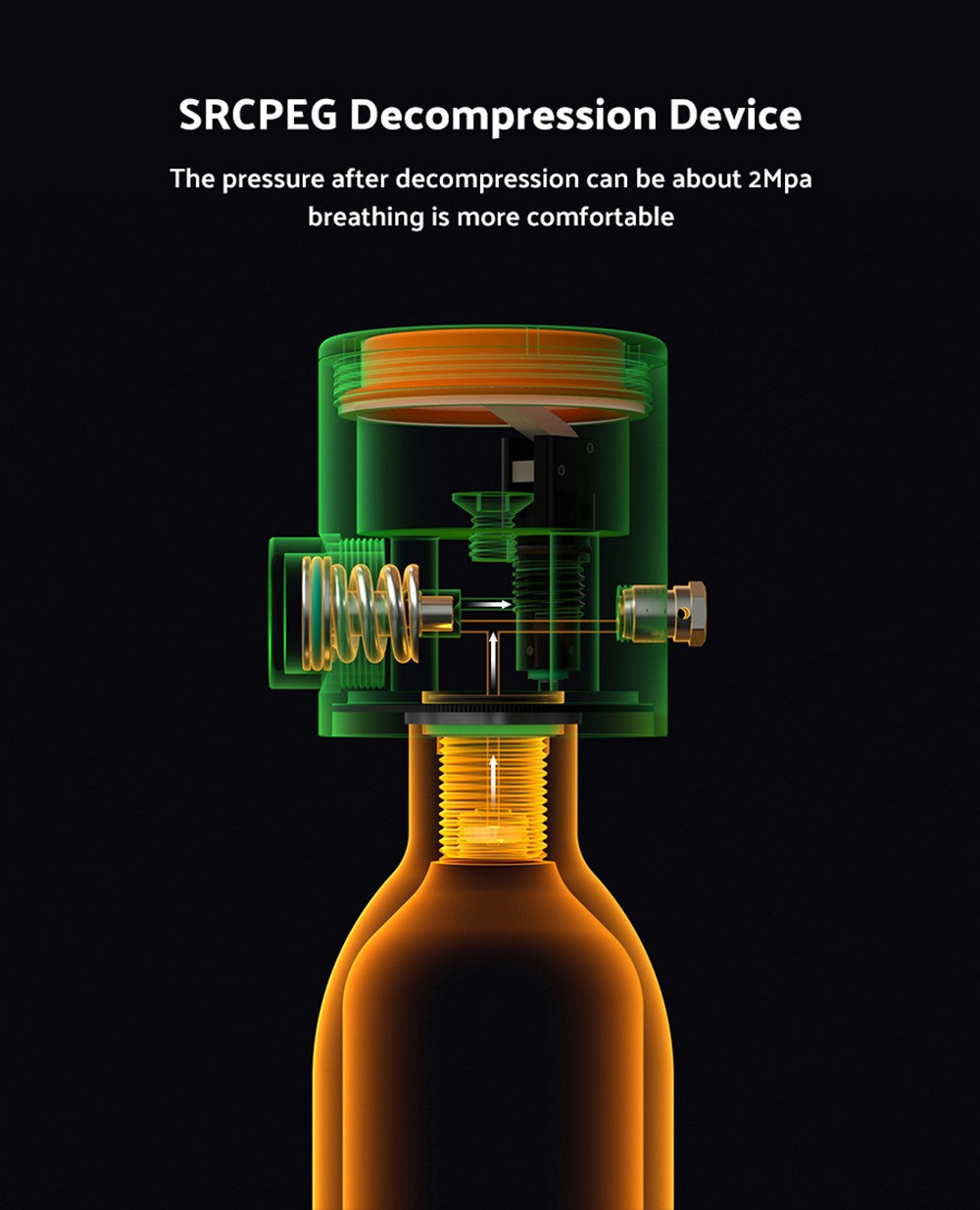 Botella de buceo mini SMACO S300 Plus de 0,5 L - Negra