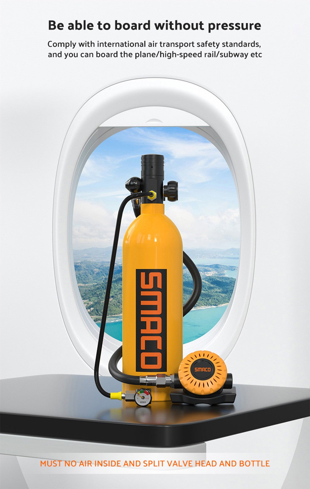 Botella de buceo SMACO S400 Pro de 1 litro - Negra