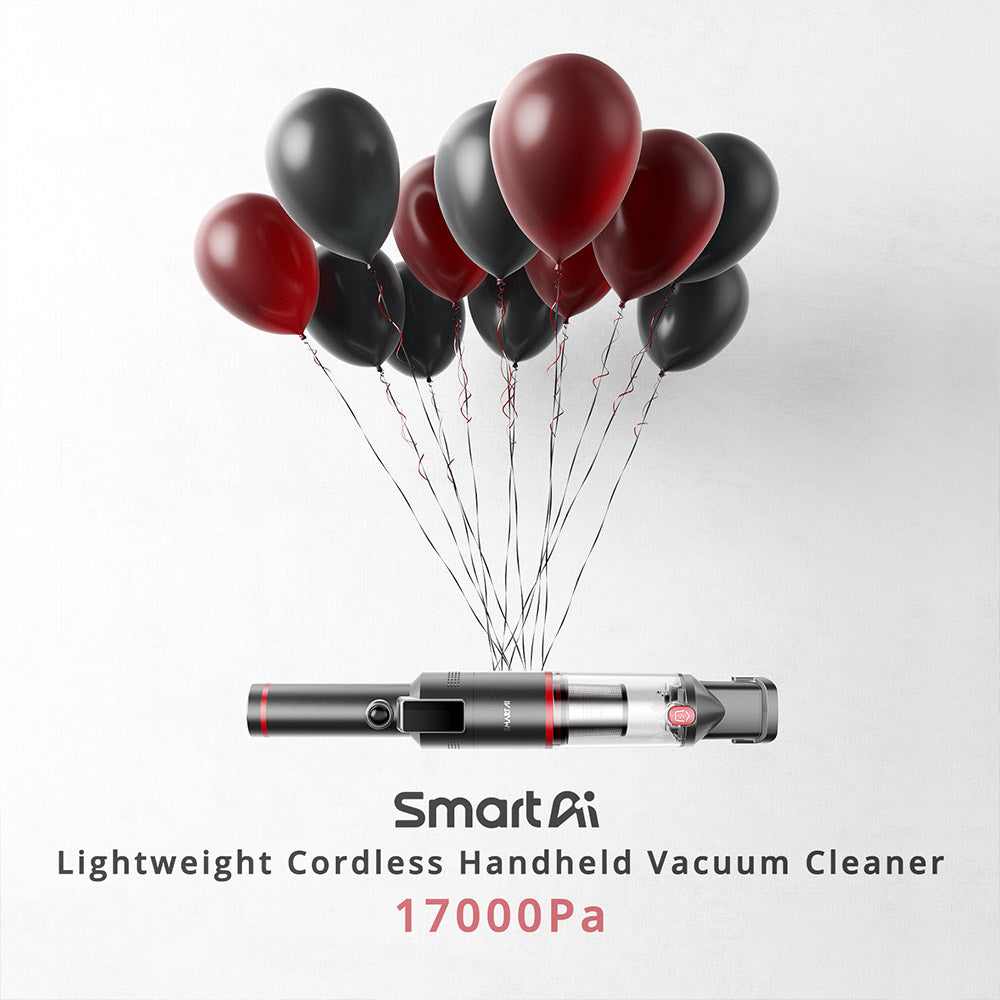 Aspiradora Inalámbrica Portátil SmartAI H5, Potencia de Succión 17KPa, Potencia 145W, Autonomía 30min, Pantalla LED