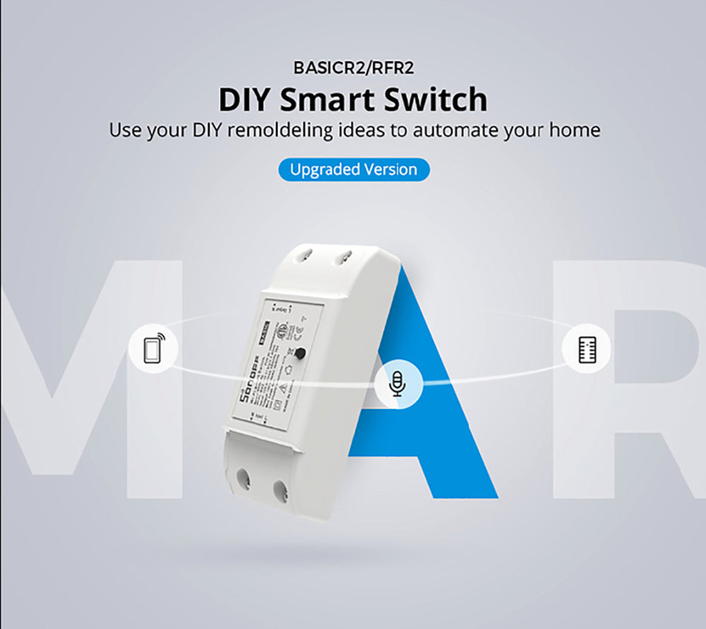 Interruptor inteligente inalámbrico WiFi SONOFF Basic R2, módulo DIY, para automatización del hogar inteligente, control por voz, compatible con Alexa y Google Home.