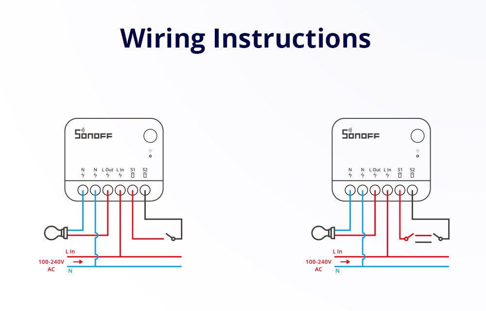 SONOFF MINI R4 Interruptor Inteligente WiFi Extremo, Control de Interruptor Externo, Módulo DIY para Automatización del Hogar Inteligente, Funciona con Alexa y Google Home