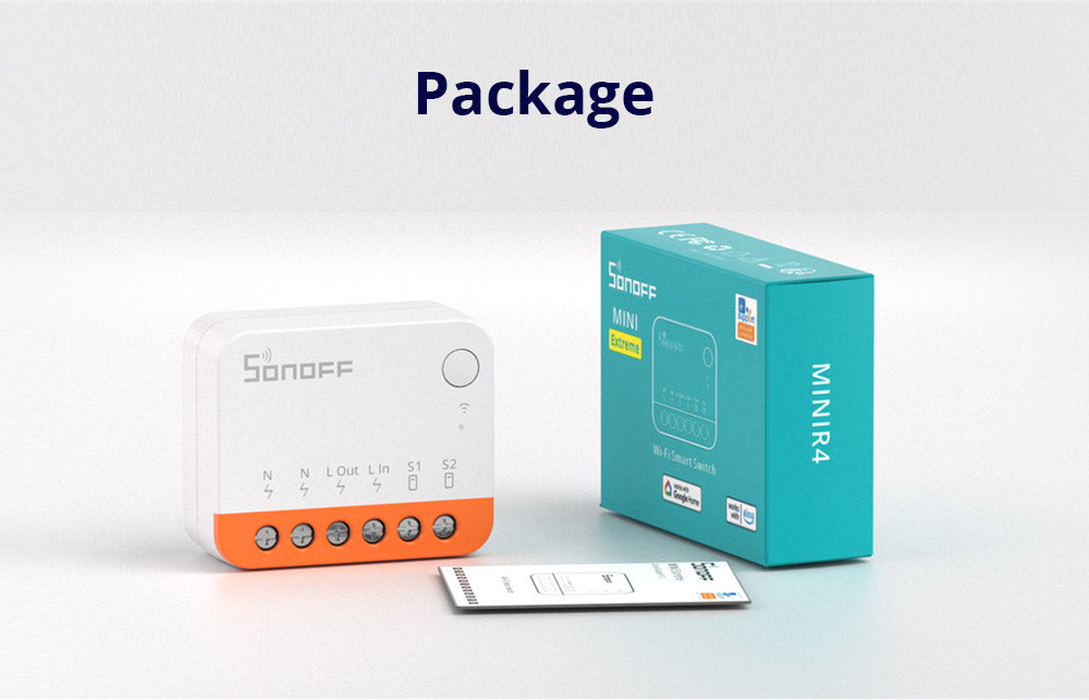 SONOFF MINI R4 Interruptor Inteligente WiFi Extremo, Control de Interruptor Externo, Módulo DIY para Automatización del Hogar Inteligente, Funciona con Alexa y Google Home