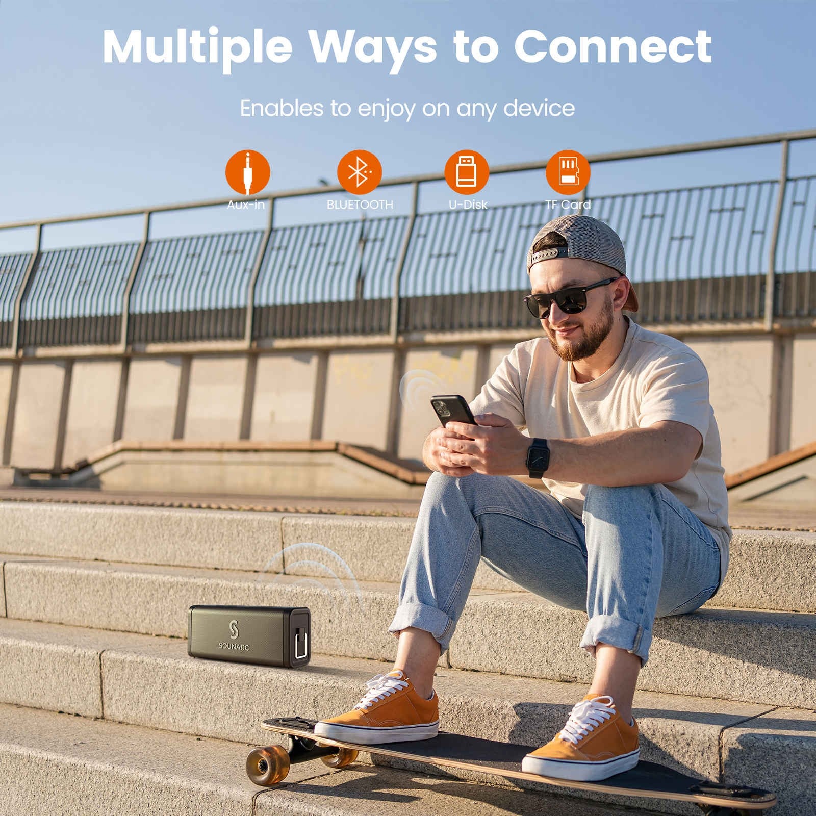 Altavoz Bluetooth con micrófono dual SOUNARC M1