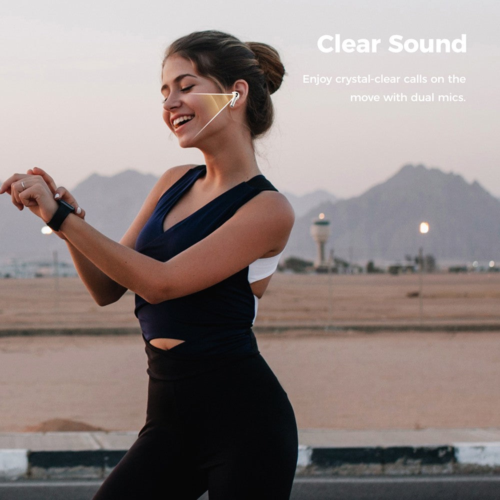 Auriculares SOUNARC Q3, Bluetooth 5.3, Resistentes al Agua IPX5, Hasta 20 Horas de Reproducción - Beige