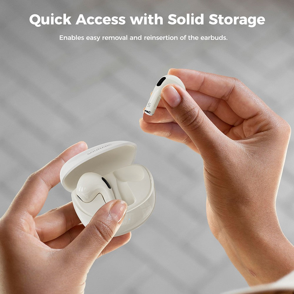Auriculares SOUNARC Q3, Bluetooth 5.3, Resistentes al Agua IPX5, Hasta 20 Horas de Reproducción - Beige