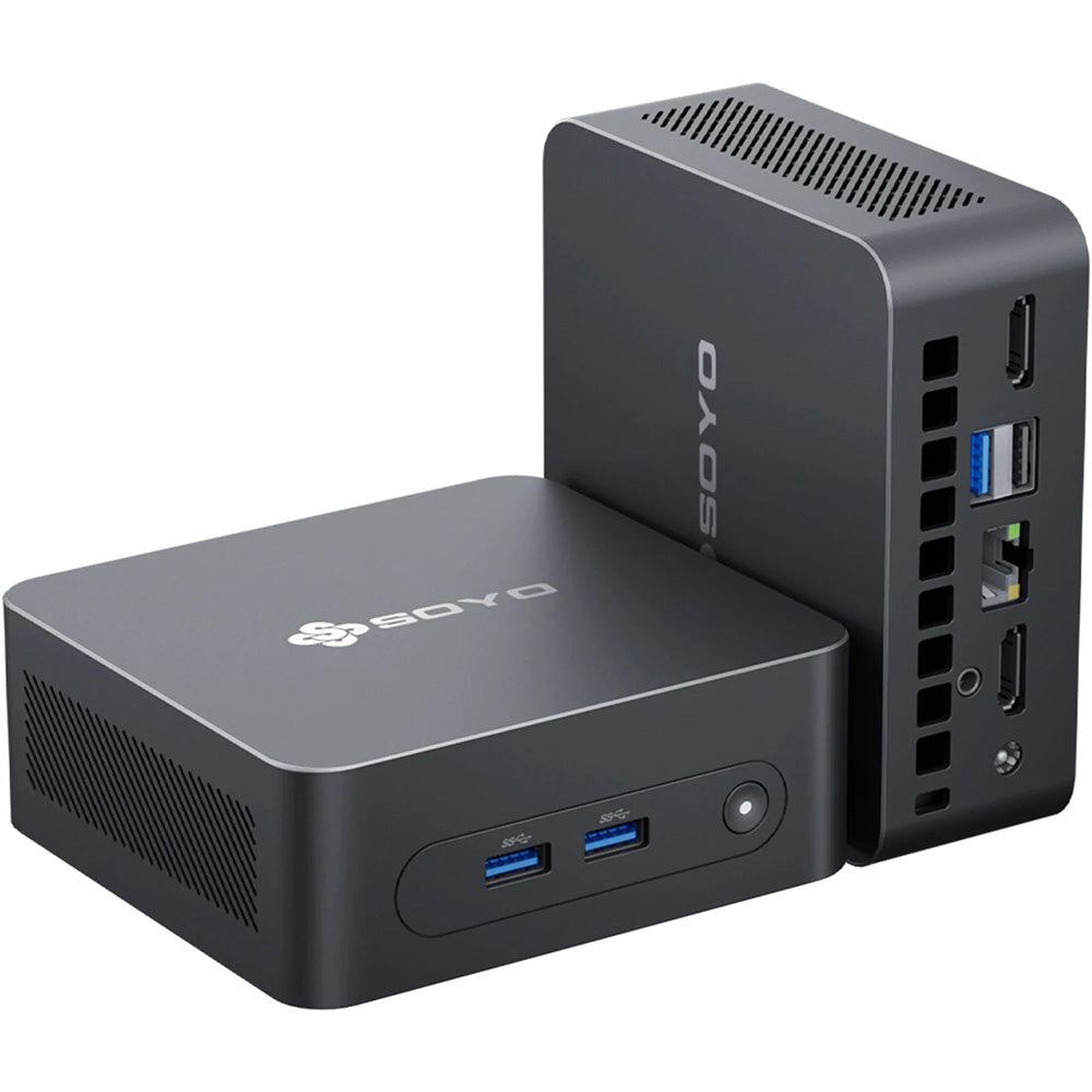 SOYO M2 Plus2 Mini PC, Intel 12th Gen Alder Lake N100 CPU up to 3.4GHz, 16GB DDR4 512GB SATA M.2 2280 SSD, 4K@60Hz Dual Displays, HDMI, WiFi 5 & Bluetooth 5.0 Mini Computer for Business, Education and Office