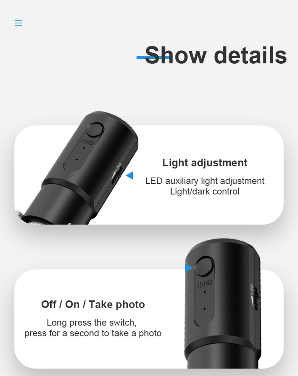 Microscopio inteligente WiFi SUNUO 314, 0.3MP píxeles, base de rotación de 360 grados, zoom de 1000X, 8 luces LED.