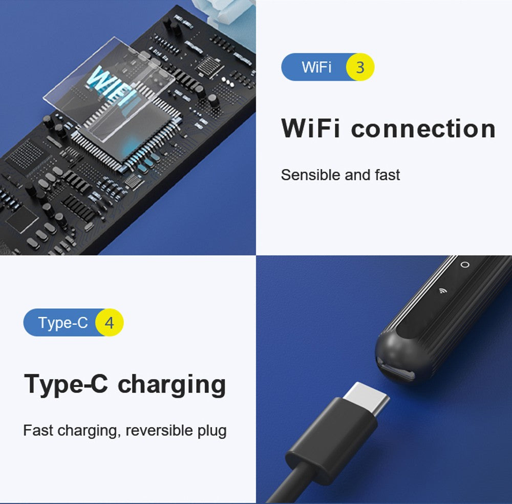 SUNUO X8 Limpiador de Oídos Inteligente con Cámara Visual, Extractor de Acné, Cámara HD de 5MP, Giroscopio de 6 Ejes, Puntas de Silicona para los Oídos, Conexión WiFi