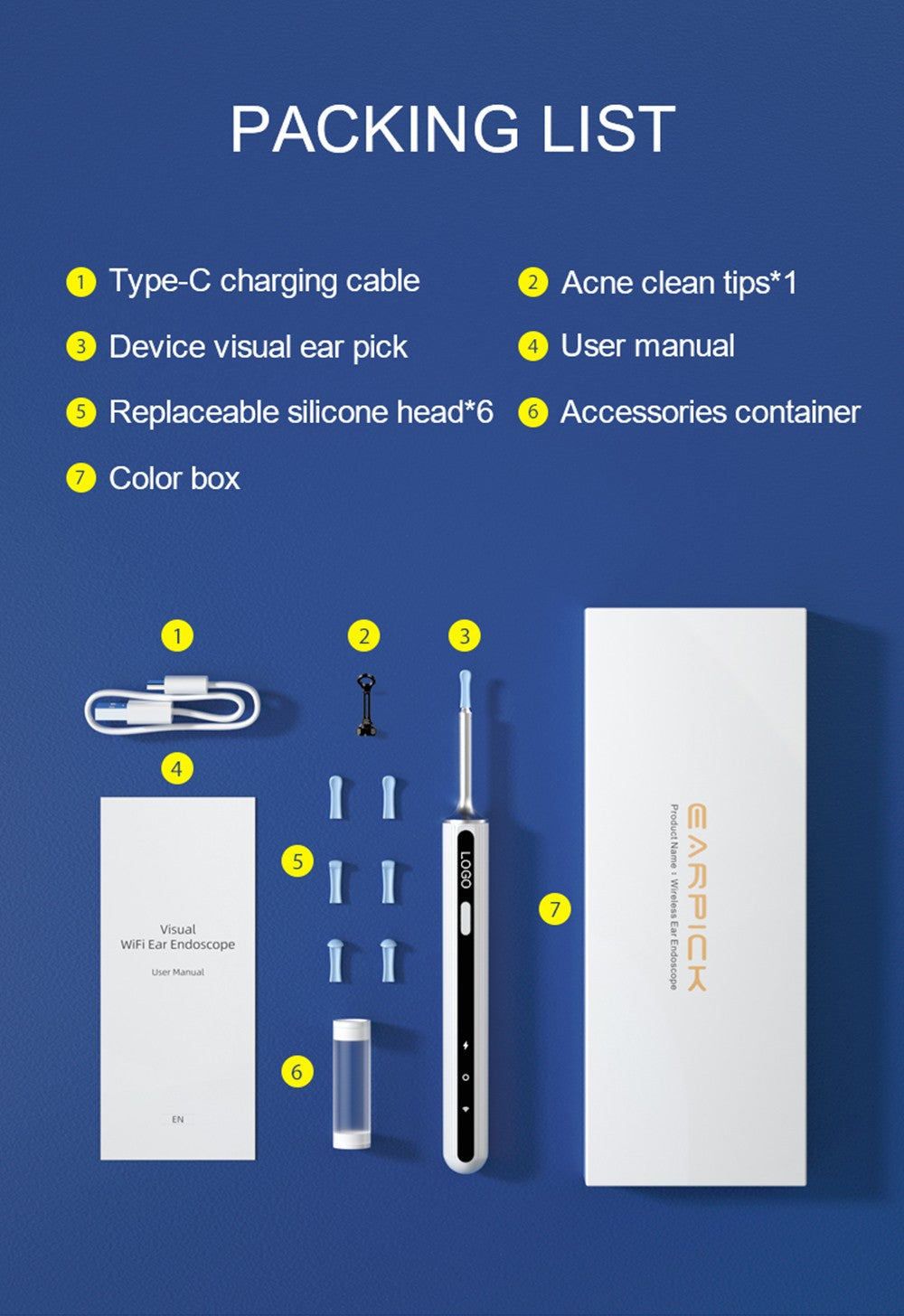 SUNUO X8 Limpiador de Oídos Inteligente con Cámara Visual, Extractor de Acné, Cámara HD de 5MP, Giroscopio de 6 Ejes, Puntas de Silicona para los Oídos, Conexión WiFi