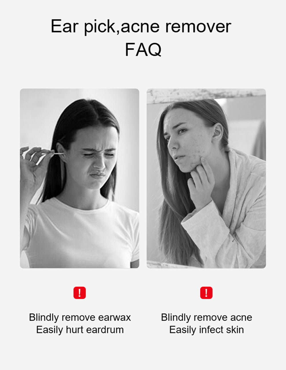 SUNUO X8 Limpiador de Oídos Inteligente con Cámara Visual, Extractor de Acné, Cámara HD de 5MP, Giroscopio de 6 Ejes, Puntas de Silicona para los Oídos, Conexión WiFi