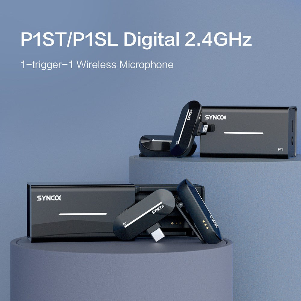 Micrófono de condensador inalámbrico SYNCO P1S para dispositivos Android tipo C, emparejamiento automático, transmisión de 150 m - Receptor tipo C