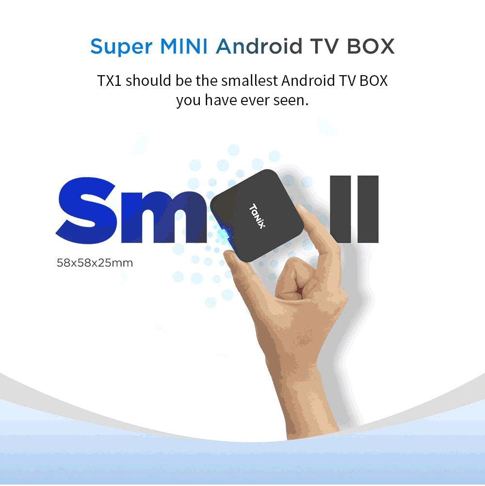 TANIX TX1 Mini TV Box, Android 10, Allwinner H313, Built-in WiFi, 1GB RAM 8GB ROM, Support 4K Decoding, 1*AV 1*HDMI 1*USB 2.0