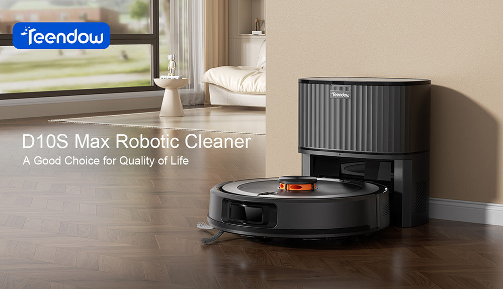 Teendow D10S MAX Robot Aspirador y Fregona 2 en 1 con Estación de Vaciado Automático, Potente Succión de 4500Pa, Mapeo Inteligente