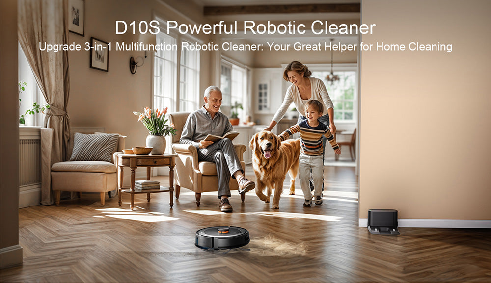 Teendow D10S MAX Robot Aspirador y Fregona 2 en 1 con Estación de Vaciado Automático, Potente Succión de 4500Pa, Mapeo Inteligente
