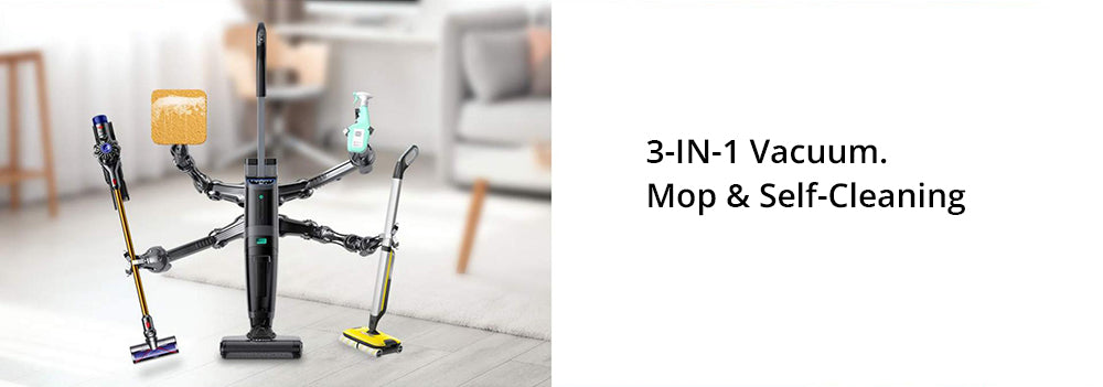 Aspiradora inalámbrica para limpieza en seco y húmedo Tesvor R5 Pro, succión de 13000 Pa, autolimpieza, tanque de agua de 900 ml, sensor inteligente de suciedad, autonomía máxima de 45 minutos, batería de 3800 mAh, control por voz, pantalla LED.