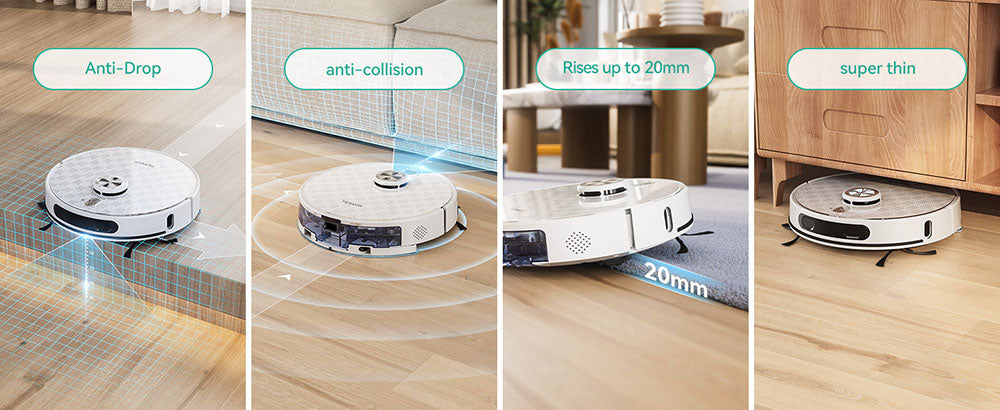 Robot aspirador Tesvor S8 Pro 2 en 1 con función de fregado, succión de 6000 Pa, navegación LiDAR, 240 minutos de autonomía, control por APP/Alexa.