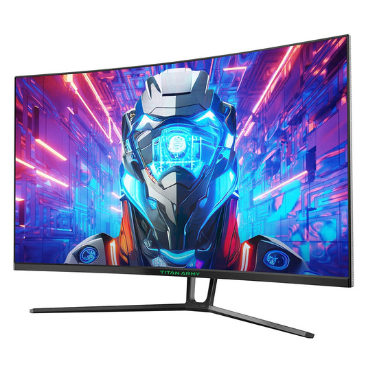 TITAN ARMY N32SQ PLUS Curved Gaming Monitor, 31.5-Inch 1500R 16:9 VA Panel, 144Hz Refresh Rate, 2560x1440 HD, 99% sRGB 1ms MPRT Response Time, Low-blue, Support FPS/RTS Gaming Mode, 2*HDMI 2.0 2*DP 1.4 1*Audio, Tilt Adjustment with Wall Mount