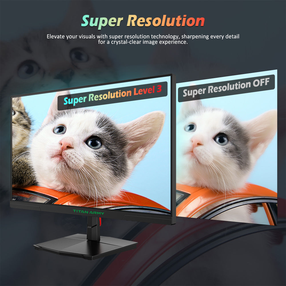 Monitor para juegos TITAN ARMY P2510G, pantalla IPS rápida de 24.5'' 1920*1080, frecuencia de actualización de 180 Hz, HDR10, 99 % sRGB, 1 ms GTG, sincronización adaptativa, OD dinámico, asistencia para juegos, 8 modos de escena, luz azul baja por hardware, inclinación ajustable, montaje VESA, 1*HDMI2.0 1*DP1.4 1*Audio