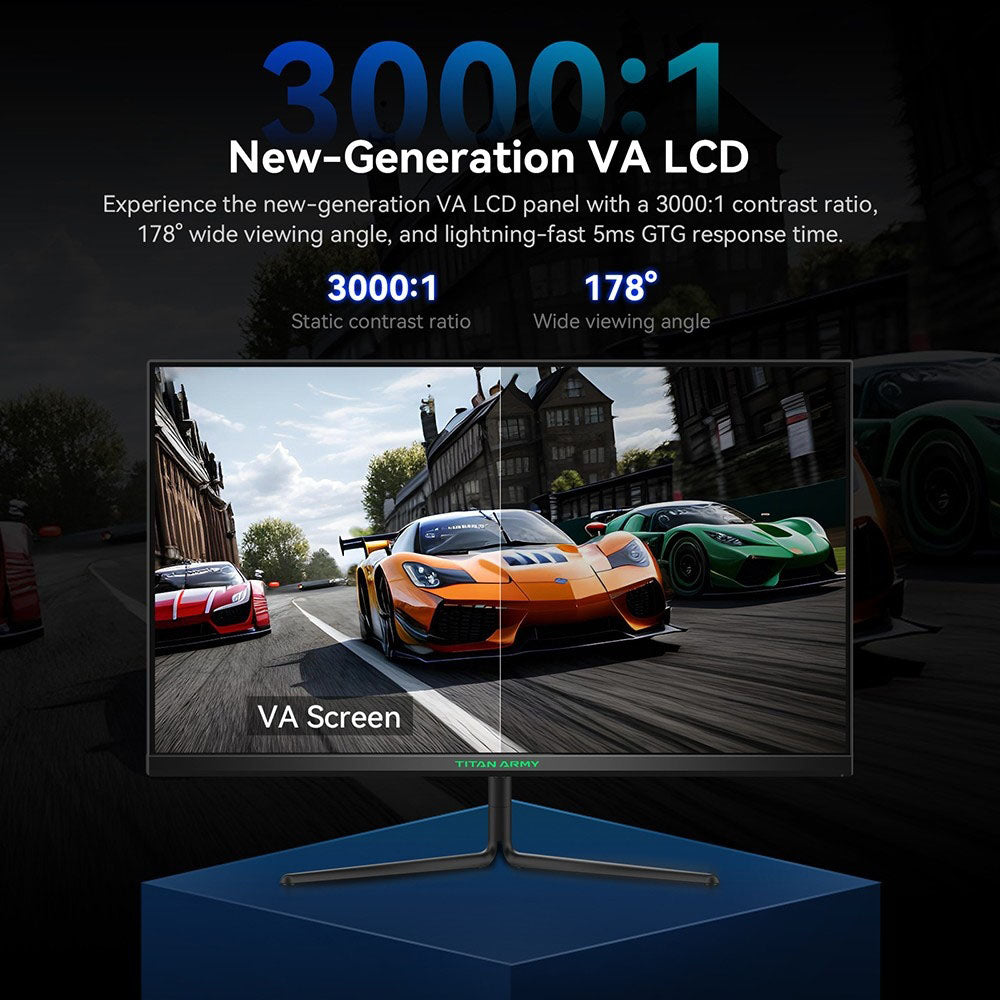 TITAN ARMY P25A2H Gaming Monitor, 25-inch 1920x1080 FHD Screen, 240Hz Refresh Rate, 1ms MPRT, Adaptive Sync, 178° Viewing Angle, 95% DCI-P3 Color Gamut, Support FPS/RTS Game Mode, PIP &amp; PBP Display, Low Blue Light, Wall Mount