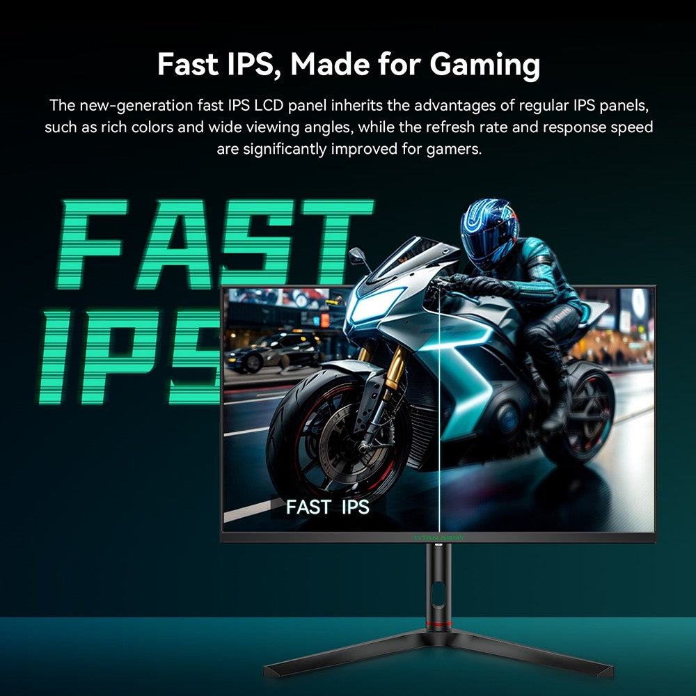TITAN ARMY P27A2R 27-Inch Gaming Monitor, Fast IPS 180Hz Adaptive Sync, 2560*1440 QHD, 1ms GTG, 95% DCI-P3, Support FPS/RTS Gaming Mode, Low Blue, 2*HDMI 2.0 2*DP 1.4 1*Audio, Adjustable Height VESA Mount