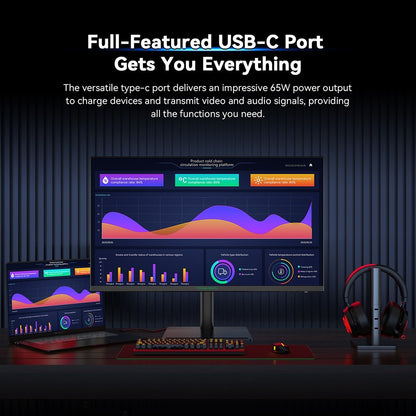 TITAN ARMY P32H2U Commercial Monitor, 32-inch 3840x2160 4K UHD Screen, 60Hz Refresh Rate, HDR10 Brightness, Low Blue Light, Built-in Speaker, 95% DCI-P3 Color Gamut, 65W Full-Featured USB-C Port, VESA Mount