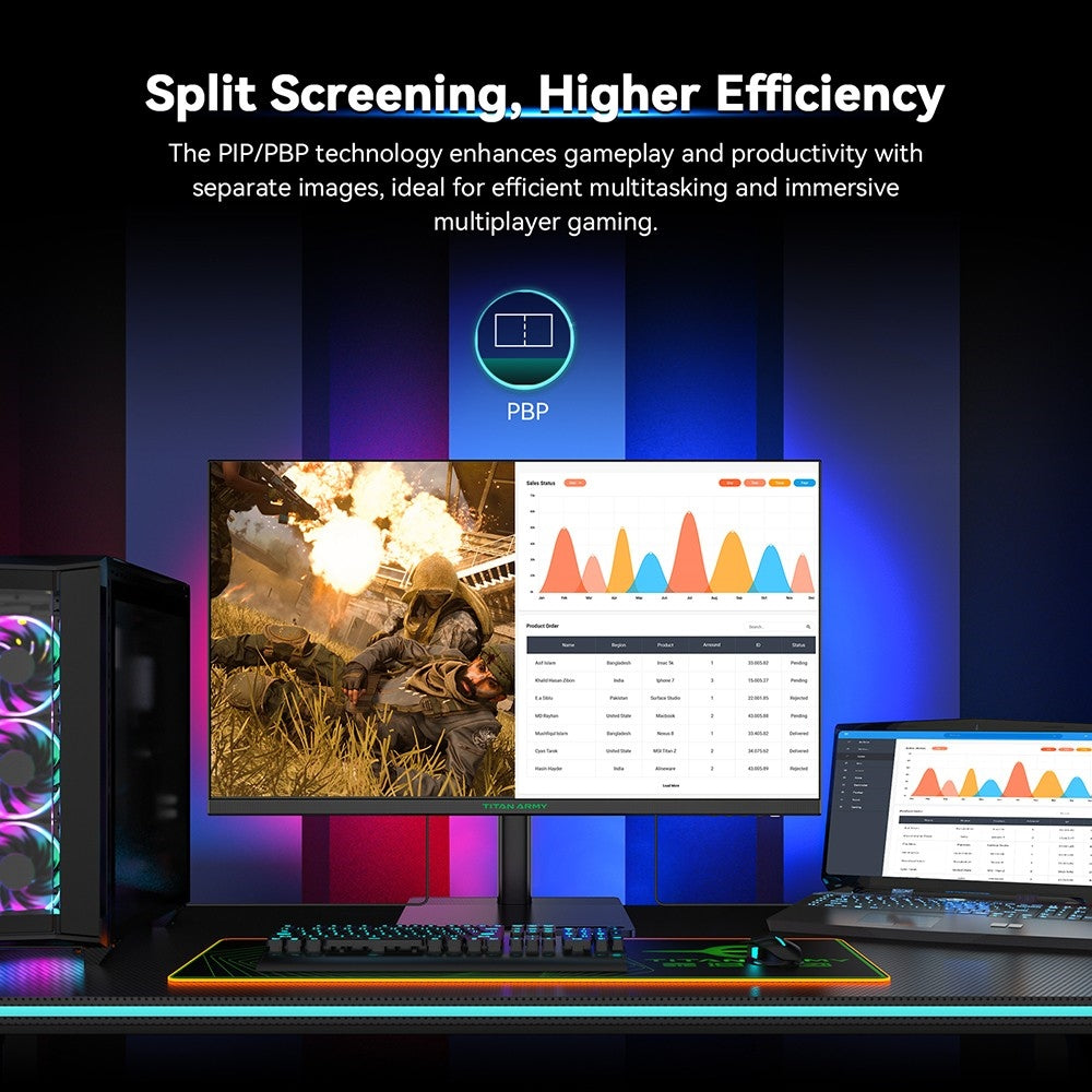 TITAN ARMY P32H2U Commercial Monitor, 32-inch 3840x2160 4K UHD Screen, 60Hz Refresh Rate, HDR10 Brightness, Low Blue Light, Built-in Speaker, 95% DCI-P3 Color Gamut, 65W Full-Featured USB-C Port, VESA Mount