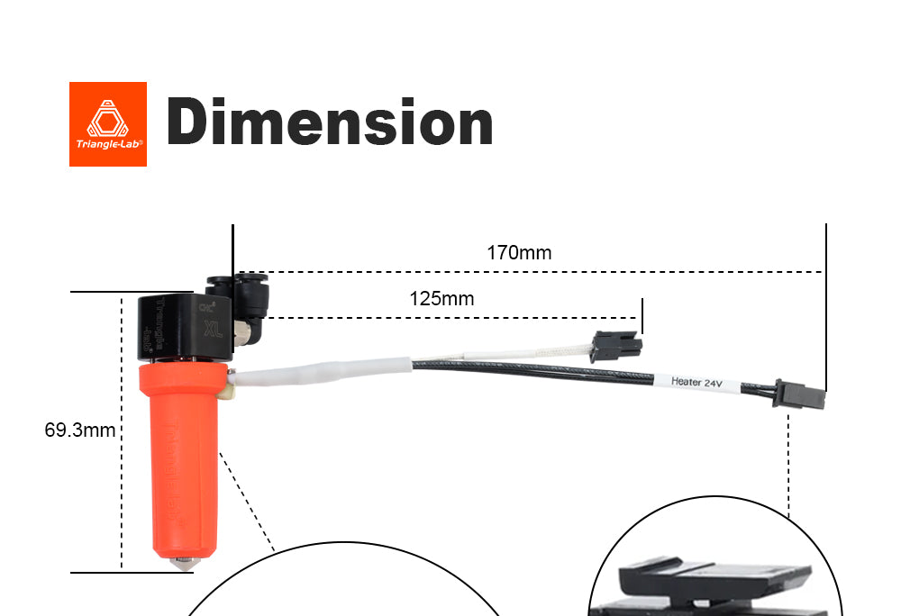 Trianglelab CHC XL Hotend resistente al desgaste con refrigeración líquida para impresoras 3D FDM