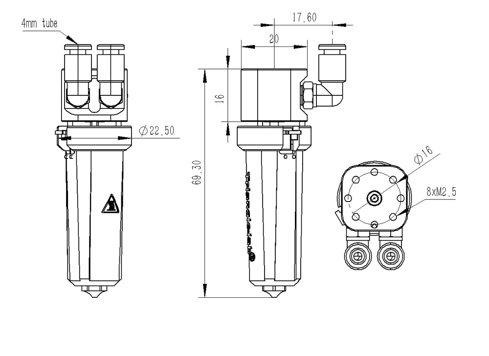 Trianglelab CHC XL Hotend resistente al desgaste con refrigeración líquida para impresoras 3D FDM