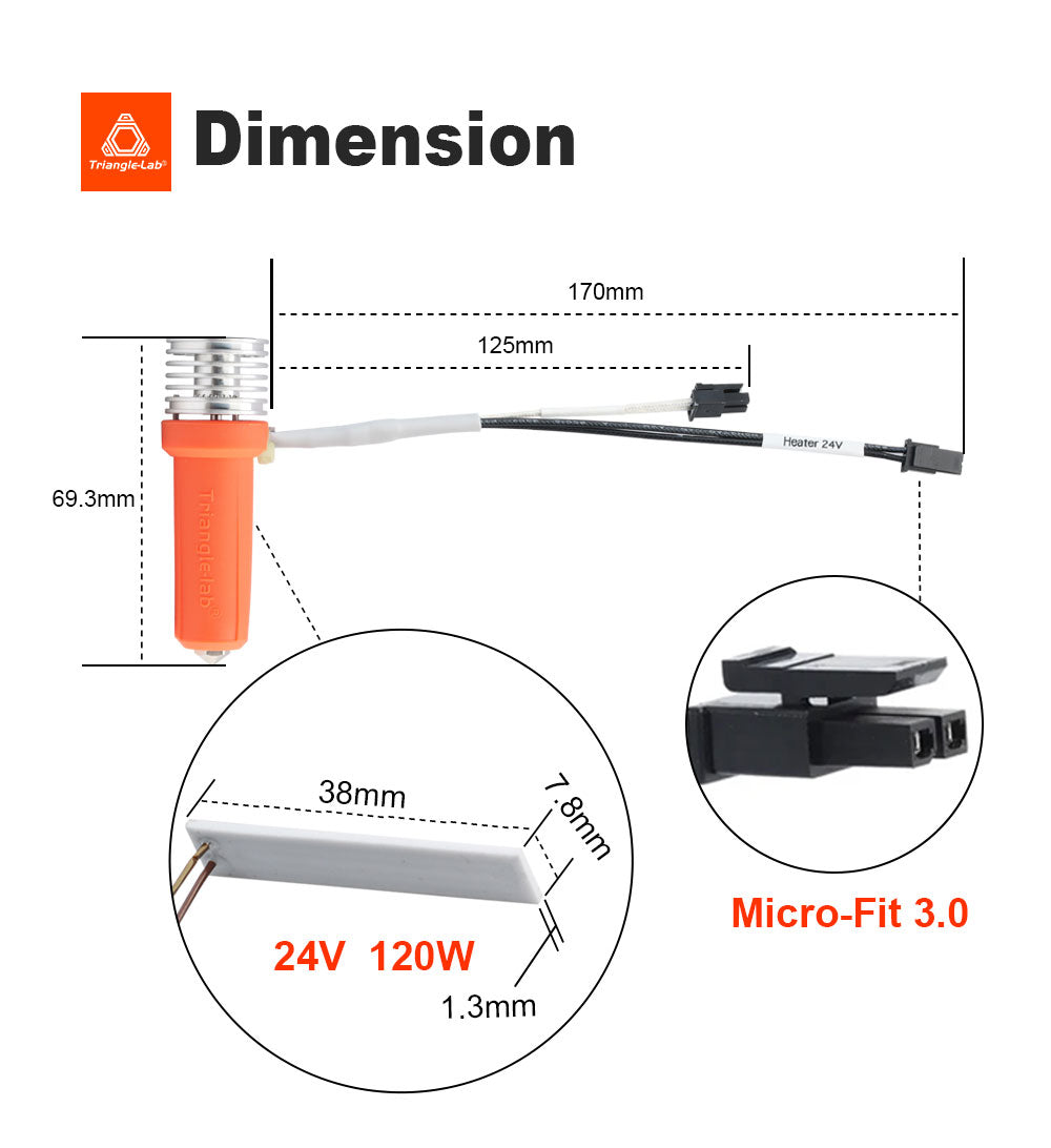 Trianglelab CHC XL Extrusor de alta velocidad y resistente al desgaste para impresoras 3D FDM