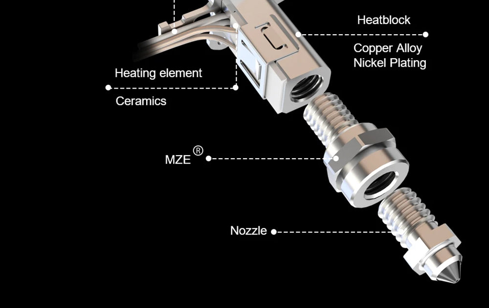 Trianglelab Rapido ACE UHF Hotend - Termistor PT1000, compatible con Dragon/Rapido, adaptador V6