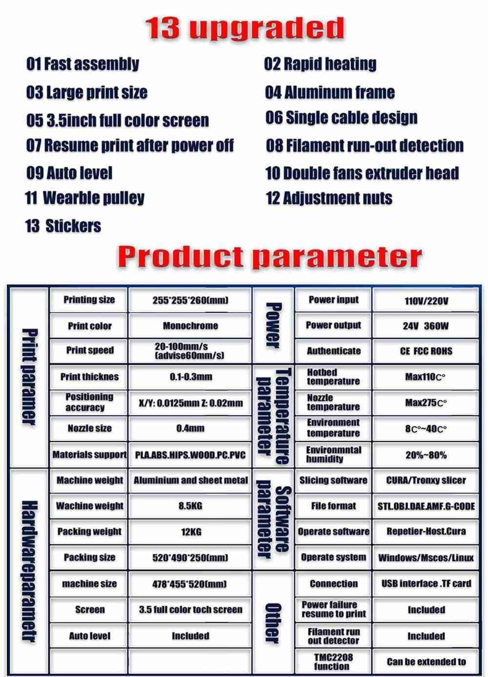 Impresora 3D TRONXY XY-2 Pro Titan, extrusor Titan, detección de fin de filamento, reanudación de impresión ultra silenciosa, 255x255x245mm