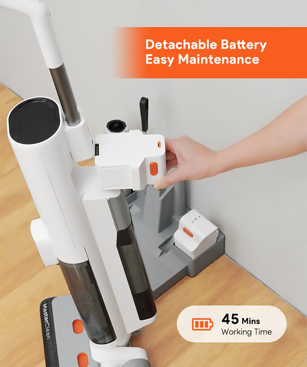 Aspiradora sin cable Ultenic AC1, para limpieza en seco y húmedo, succión de 15 KPa, tanques de agua de 2 L, limpieza de doble borde, 45 minutos de autonomía, pantalla LED inteligente, compatible con aplicación, asistente de voz - Enchufe UE