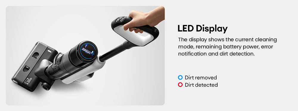 Ultenic AC1 Elite Aspiradora y Mopa Inalámbrica con Autolimpieza, Hasta 50 Minutos de Autonomía, Detección Inteligente de Suciedad, 3 Modos de Limpieza, Pantalla LCD, Doble Tanque, Autopropulsada, Ideal para Suelos Duros y Manchas Pegajosas