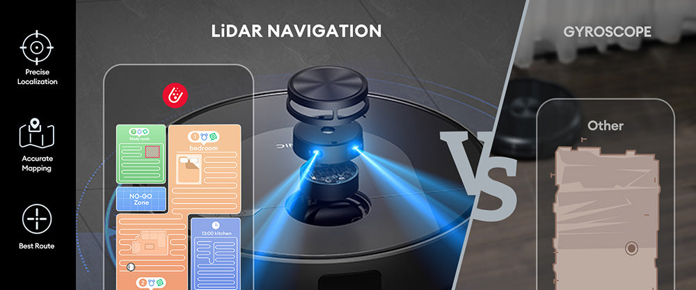Robot aspirador Ultenic D10, mapeo rápido LiDAR de 15 minutos, succión de 4000 Pa, autonomía de 120 minutos, aumento automático de potencia en alfombras, zonas prohibidas, programación horaria, control remoto mediante Siri/Alexa/aplicación, para suelos de madera, baldosas, alfombras, etc.