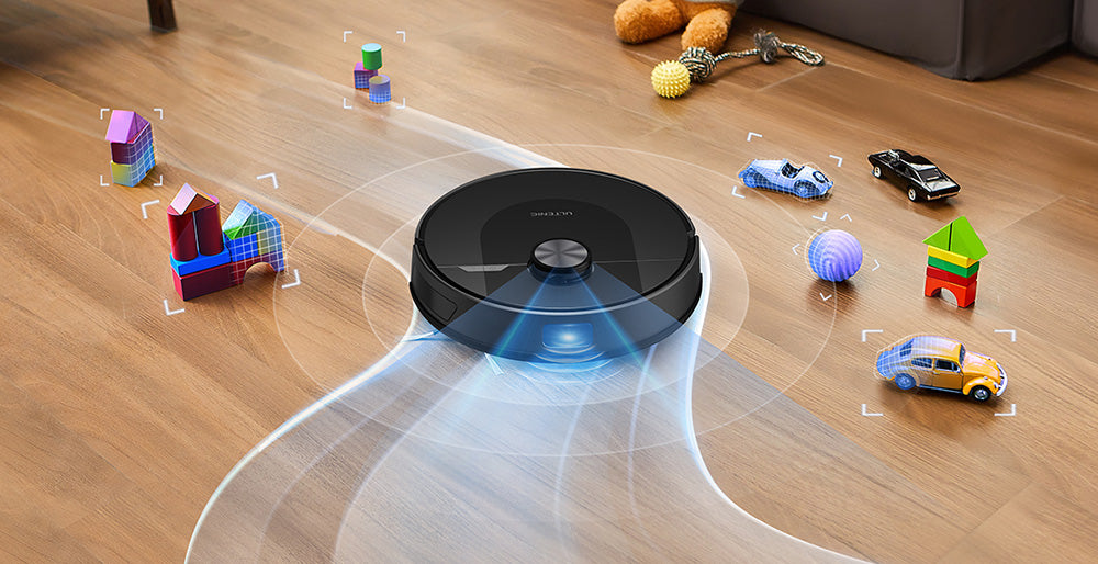 Robot aspirador Ultenic D10, mapeo rápido LiDAR de 15 minutos, succión de 4000 Pa, autonomía de 120 minutos, aumento automático de potencia en alfombras, zonas prohibidas, programación horaria, control remoto mediante Siri/Alexa/aplicación, para suelos de madera, baldosas, alfombras, etc.