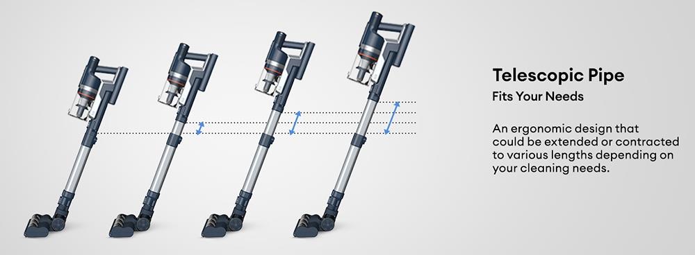Aspiradora sin cable Ultenic FS1 con estación de vaciado automático, succión de 30 KPa, motor de 450 W, 4 modos de velocidad, filtración de 5 capas, hasta 60 minutos de autonomía, batería extraíble, pantalla táctil.